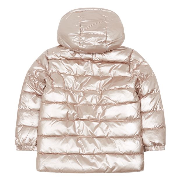 Recycled Nylon Metallic & Faux Fur Lined Puffer Jacket-product