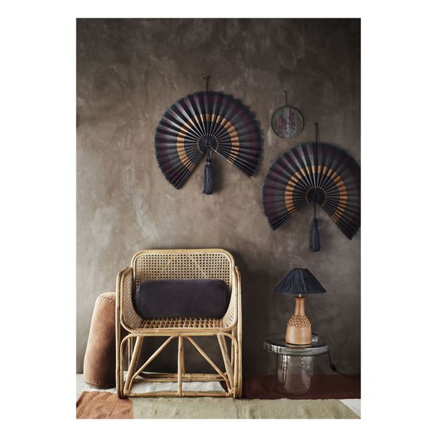 Lampe à poser - base terracotta, abat jour en raphia-product