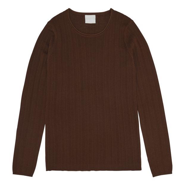 Jersey de lana extra fina de canalé -Colección Mujer--product