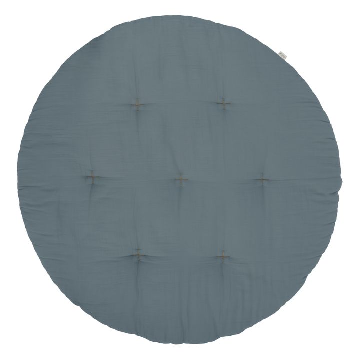 Round Organic Cotton Futon Rug | Ice Blue S032- Product image n°0