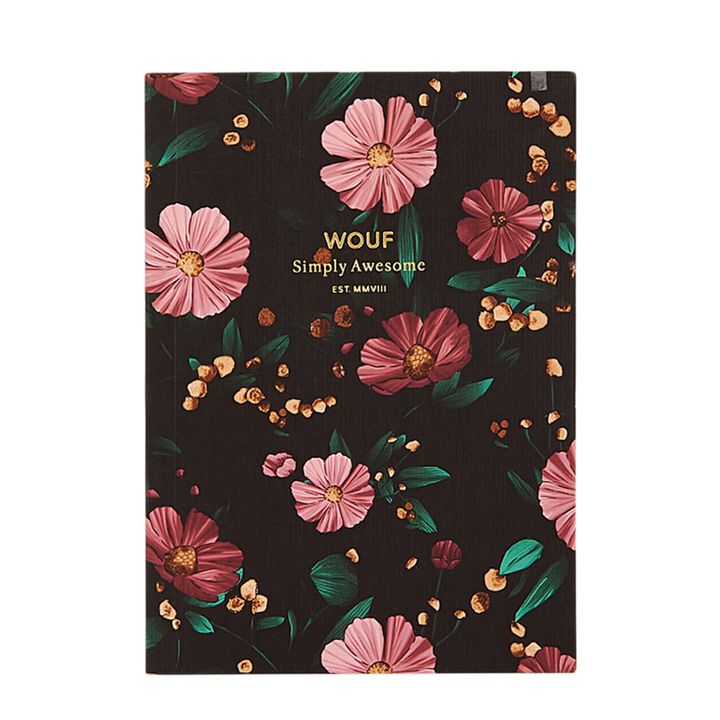 Carnet Black Flowers - A6- Image produit n°0