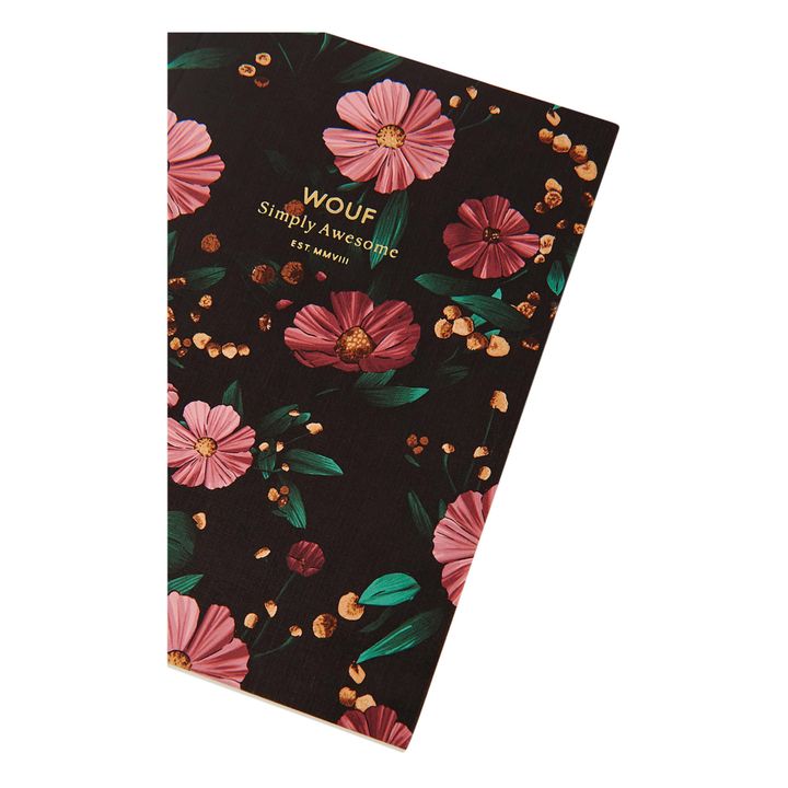 Carnet Black Flowers - A6- Image produit n°1