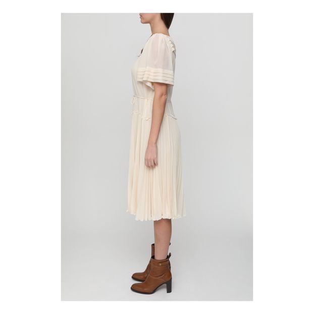 Vestido plisado de crepé-product