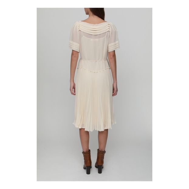 Vestido plisado de crepé-product