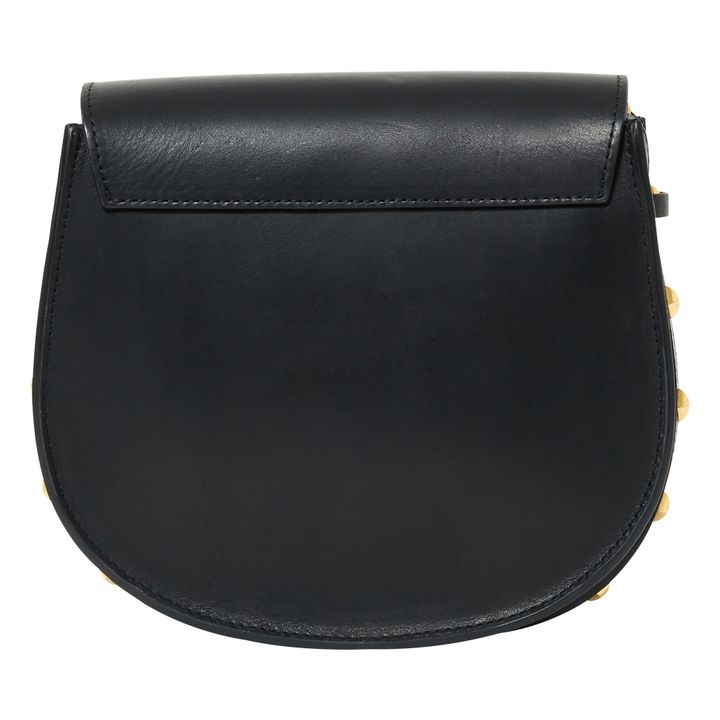 Le Mamour Clous Pyramide Leather Saddlebag Black- Product image n°8