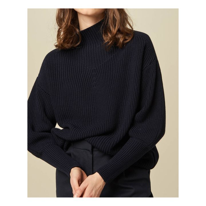 Pull Jammy in lana | Blu marino- Immagine del prodotto n°1