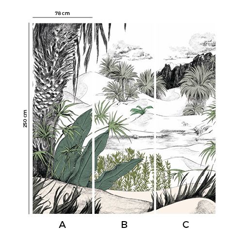 Oasis Coloured Fresco - 3 panels-product