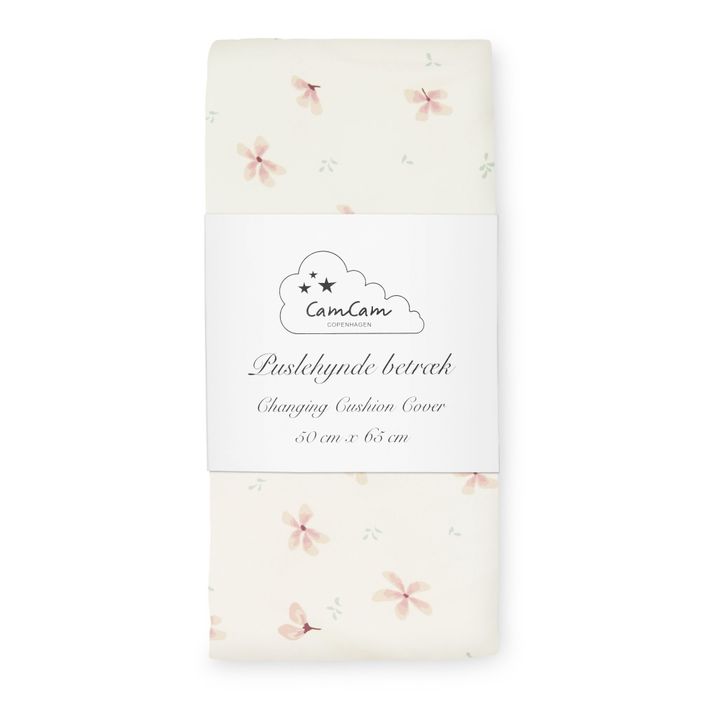 Windflower Organic Cotton Changing Mat Cover | Cream- Product image n°0