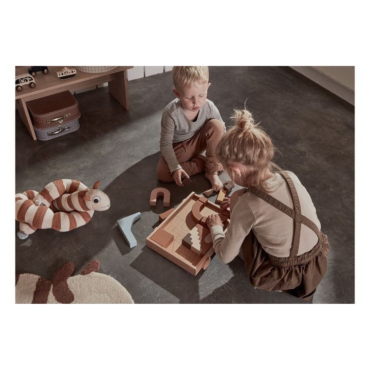 Chariot à roulettes avec cubes en bois- Image produit n°1