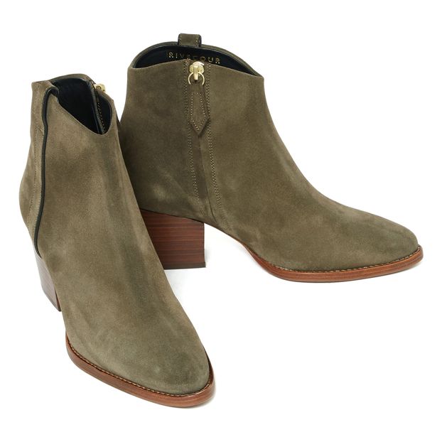 Botines de piel y terciopelo n° 705-product