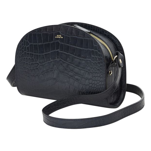 Sac Demi Lune Cuir Embossé Croco-product