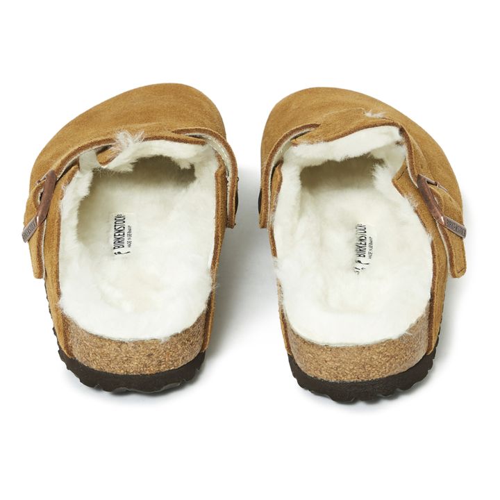 Zoccoli Boston in pelliccia, pelle scamosciata - Collezione Adulto | Camel- Immagine del prodotto n°4