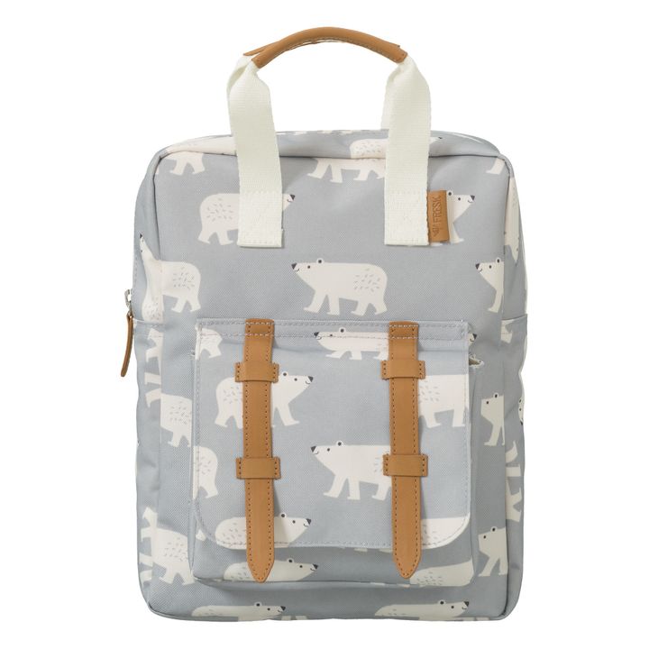 Zaino con stampa orso polare | Grigio- Immagine del prodotto n°0