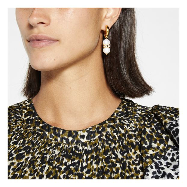 Boucles d'Oreilles en Plaqué Or à Perles et Cœur-product