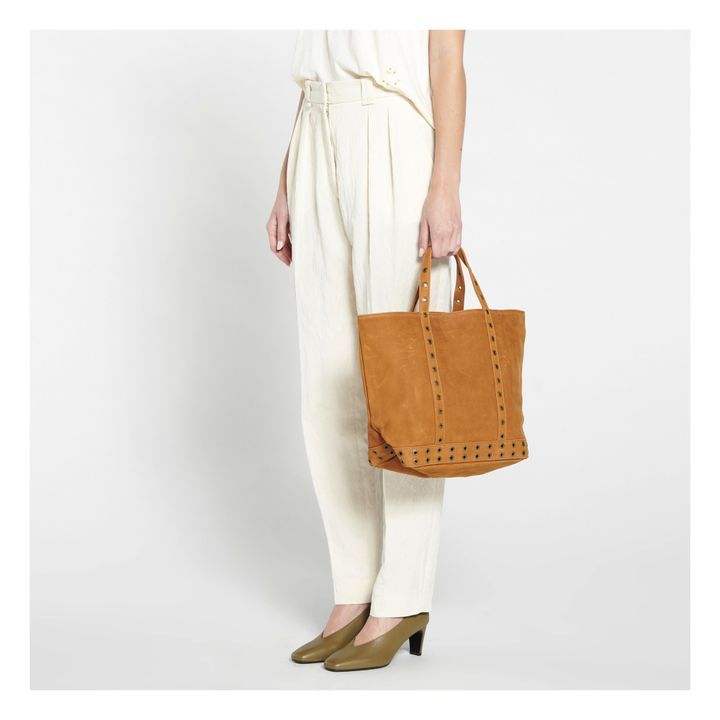 Borsa Cabas Media in nubuck e occhielli | Cognac- Immagine del prodotto n°2