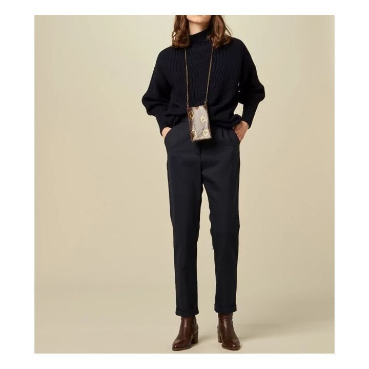 Pull Jammy in lana | Blu marino- Immagine del prodotto n°3