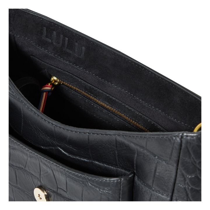 Lulu M Croc-print Cowhide Bag | Black- Product image n°5