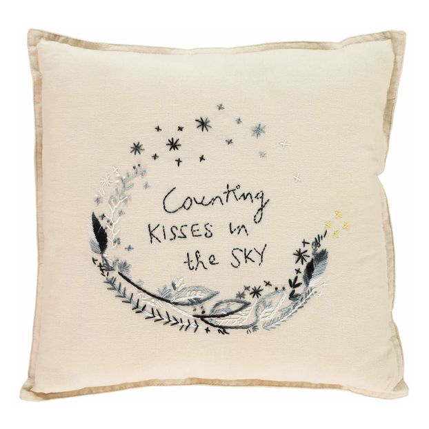 Coussin en coton brodé-product