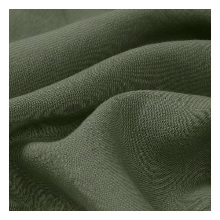 Housse de coussin en lin lavé | Vert kaki- Image produit n°1