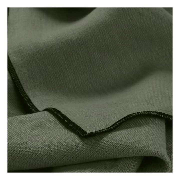 Servilletas de lino lavado - Set de 4 | Verde Kaki- Imagen del producto n°4