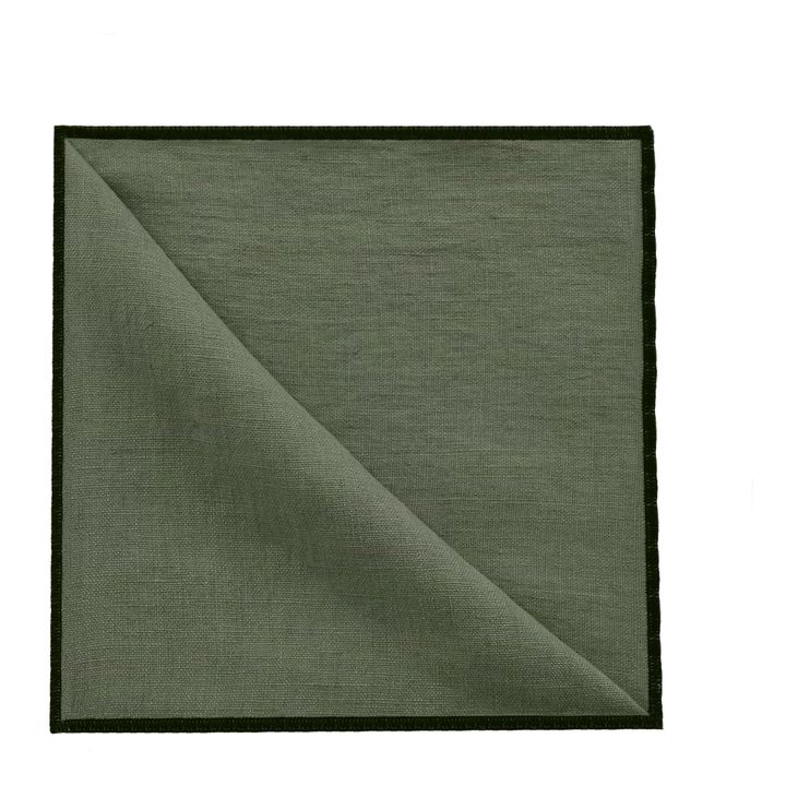 Servilletas de lino lavado - Set de 4 | Verde Kaki- Imagen del producto n°1