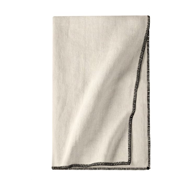 Nappe en lin lavé-surfilée | Naturel- Image produit n°0