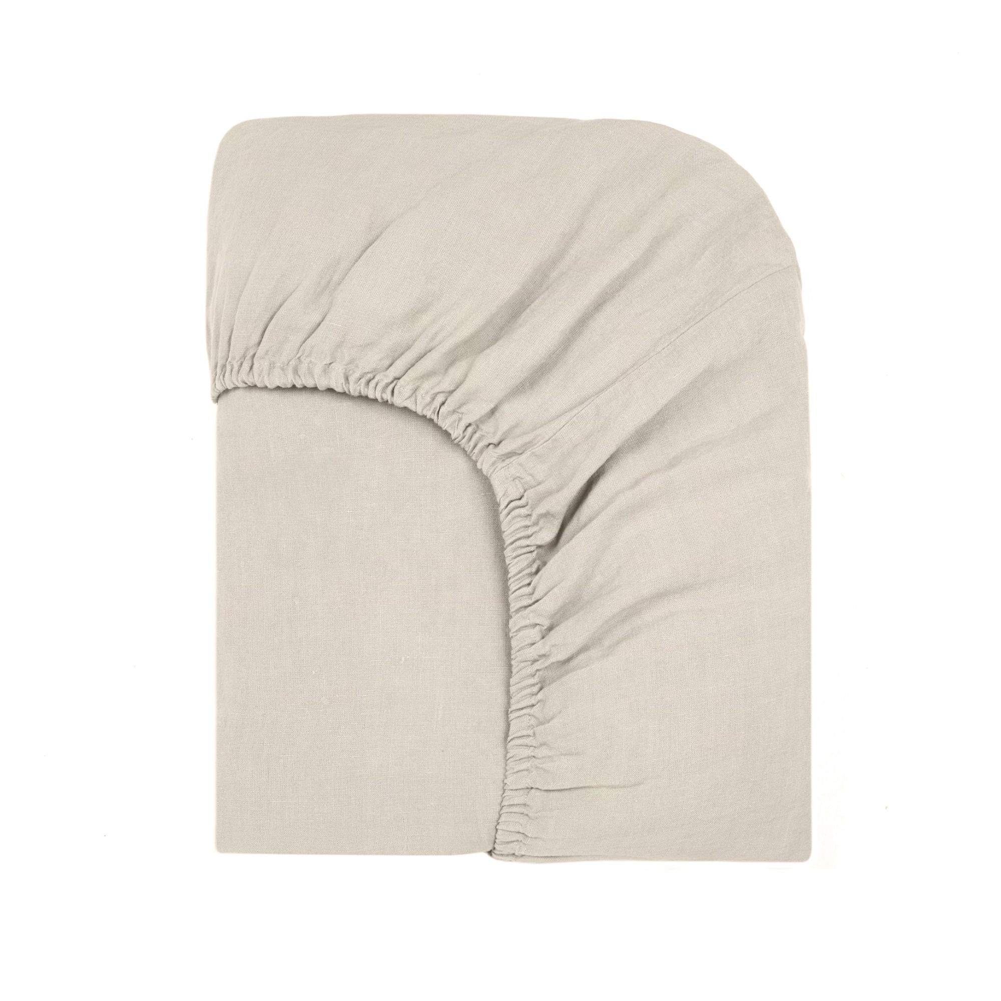Washed Linen Fitted Sheet | Natural- Product image n°0