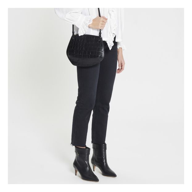 Sac Pebble Bandoulière Cuir Embossé Croco-product