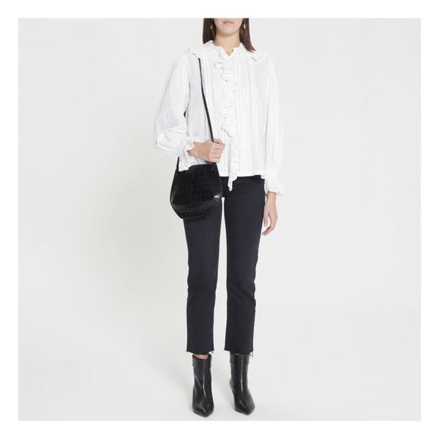 Sac Pebble Bandoulière Cuir Embossé Croco-product
