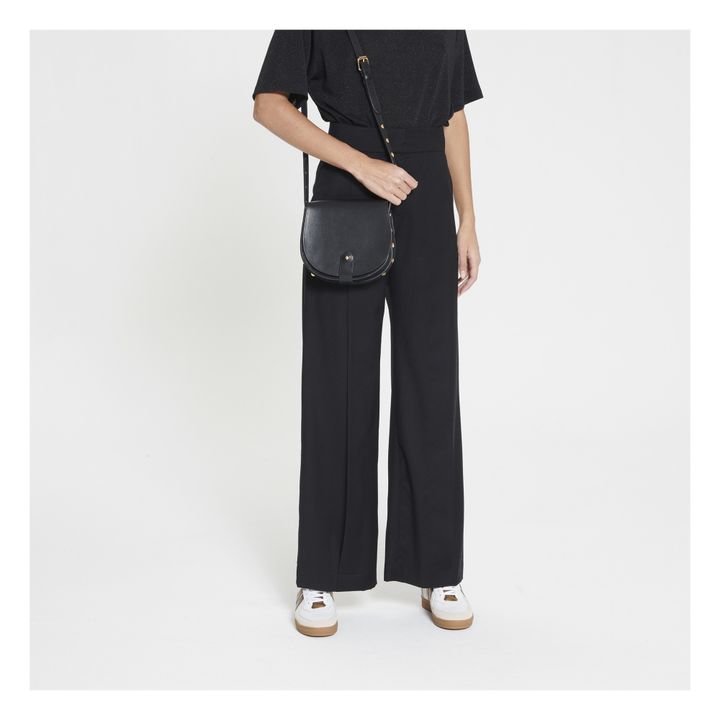 Le Mamour Clous Pyramide Leather Saddlebag Black- Product image n°5