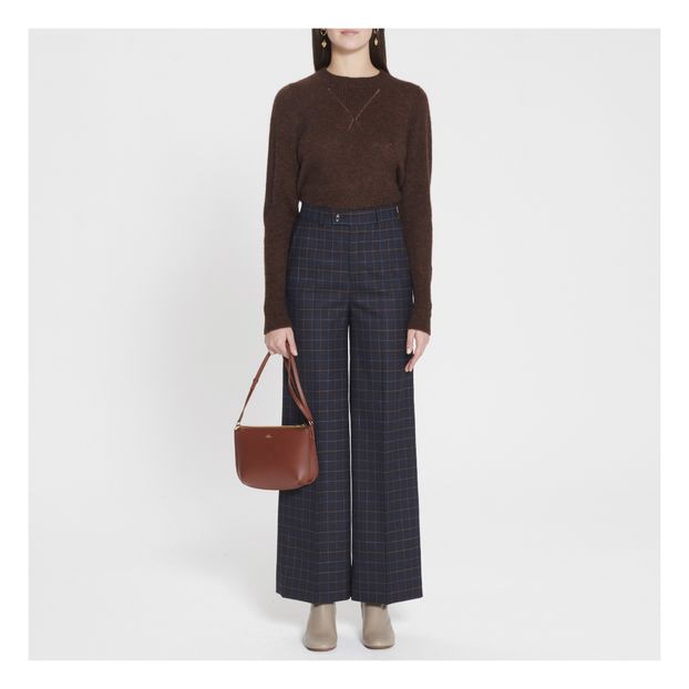 Pantalon Patron Check Laine Mélangée-product