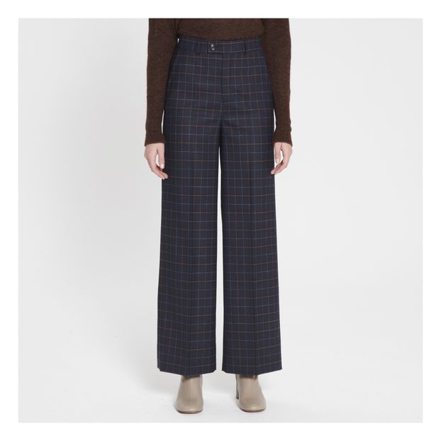 Pantalon Patron Check Laine Mélangée-product