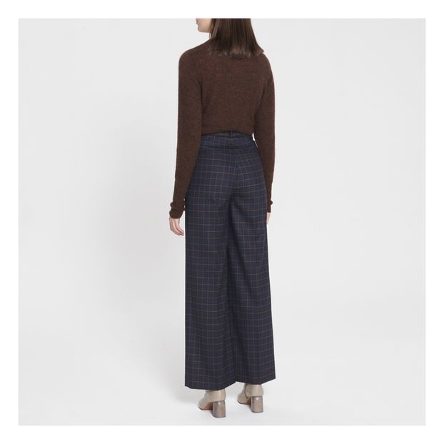 Pantalon Patron Check Laine Mélangée-product