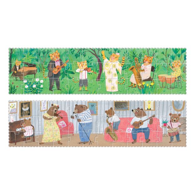 Double-sided Wild Music Puzzle - 36 pieces -product