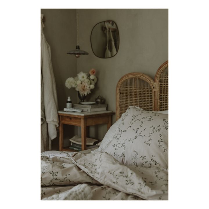 Taie d'oreiller Botany en percale de coton Vert- Image produit n°1