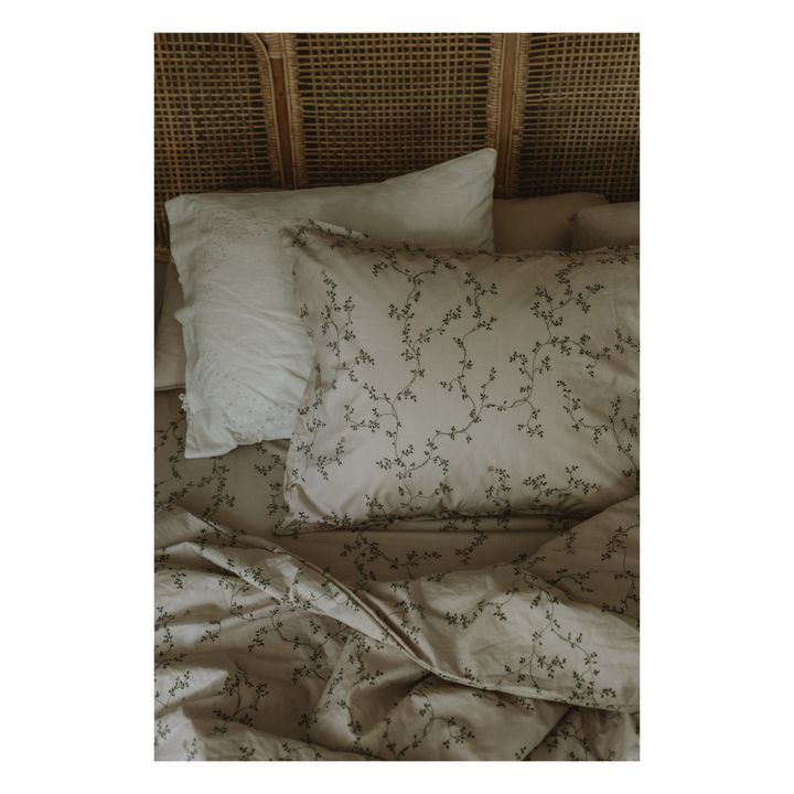 Taie d'oreiller Botany en percale de coton Vert- Image produit n°2