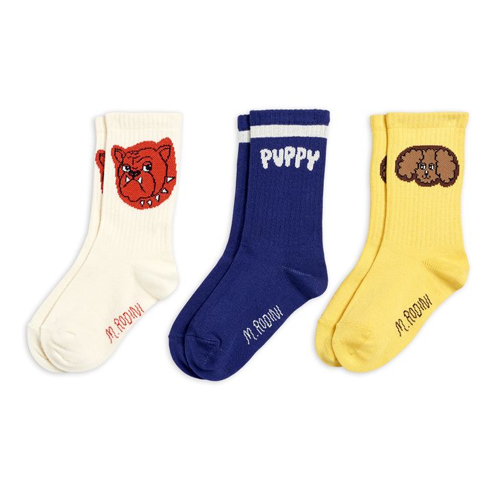Set of 3 Pairs Organic Cotton Socks | Navy blue- Product image n°0