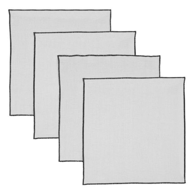 Servilleta de mesa de Lino lavado perfilado - Set de 4-product