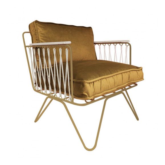 Fauteuil Croisette doré mat epoxy, velours-product