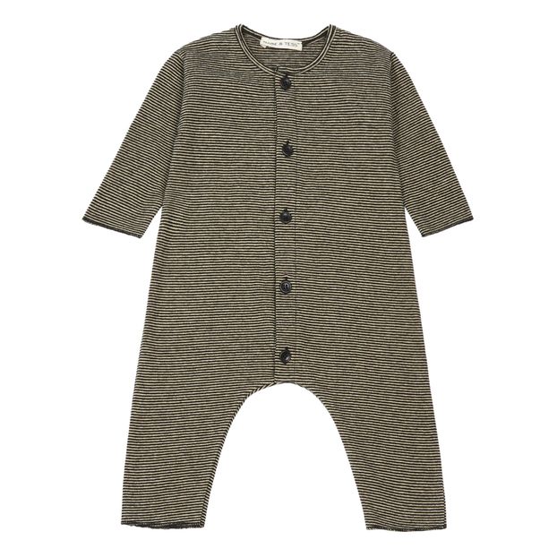 Striped Buttoned Playsuit-product
