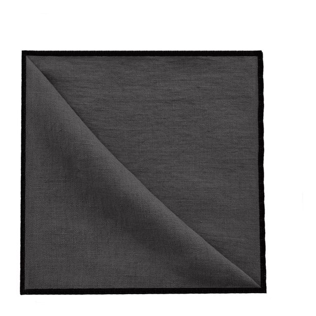 Set of 4 oversewn washed linen napkins-product