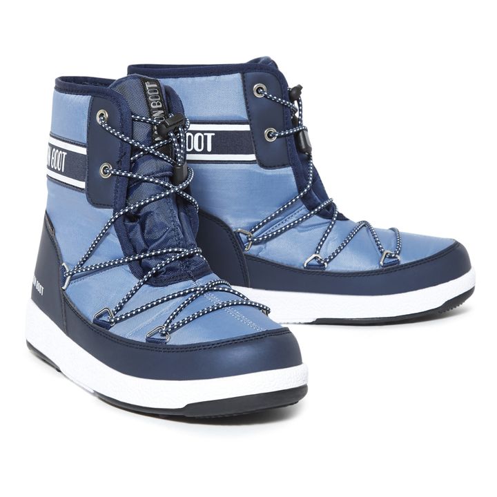 Moon Boot Jr Boy Mid Waterproof Bleu- Image produit n°1