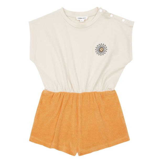 Bi-material Organic Cotton Playsuit-product