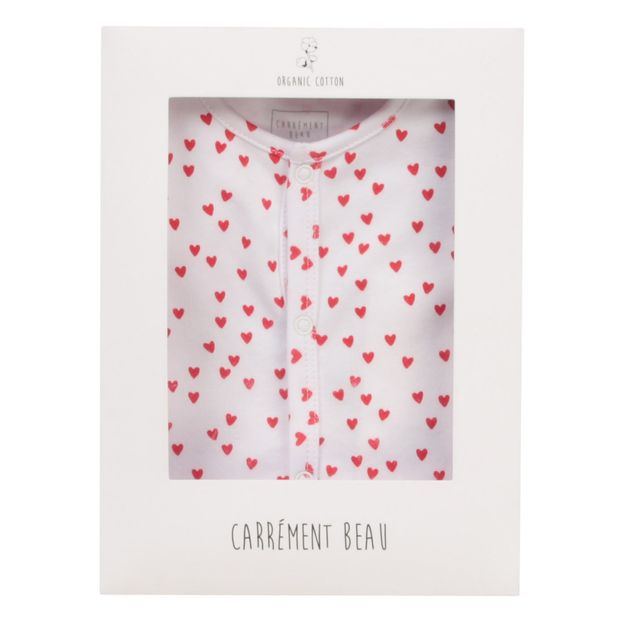 Pyjama à Pieds Coton Bio Cœurs-product