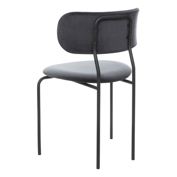 Chaise Coco en velours, piètement noir-product