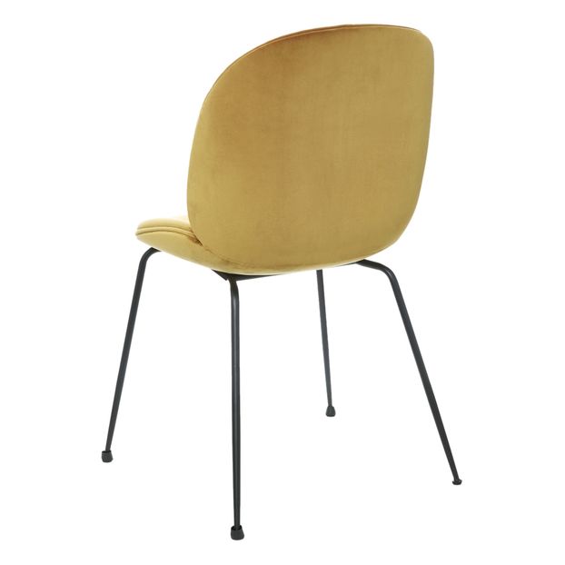 Chaise Beetle rembourrée en velours, piètement noir - GamFratesi-product