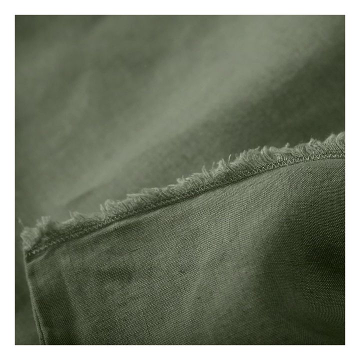 Housse de coussin en lin lavé | Vert kaki- Image produit n°4