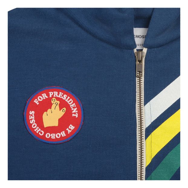 Sweat Zippé Capuche Coton Bio Rayures-product