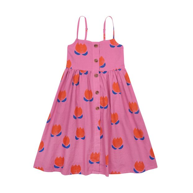 Long Buttoned Organic Cotton Tulip Dress -product