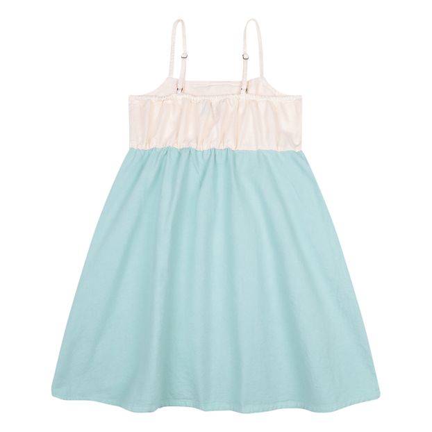 Long Buttoned Organic Cotton Bicolour Dress -product